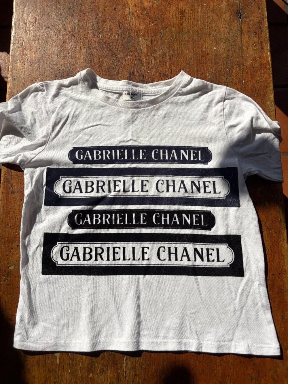 Chanel Long-Sleeve Velvet Graphic Tee